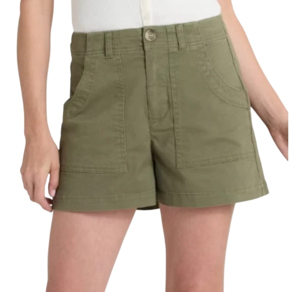 Universal Thread Women's Olive Green Utility High Rise Chino Shorts Size 12